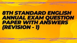 8th standard English Annual Exam question paper with answers (Revision -1)