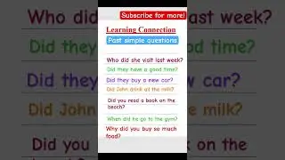 Past simple tense questions improve tenses English grammar 