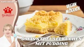 Grandma's crumb cake with pudding, simple sheet cake #Silkeswelt