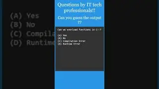 C++ MCQ 11: function overloading  