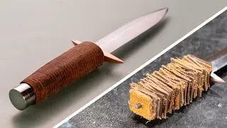 Making Knife With Leaf Spring And Leather  #makingknife #leafsprings #leather