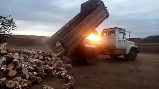 зил 131 возим дрова. газ 3309