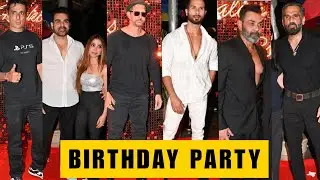 Hrithik Roshan, Arbaaz-Sshura, Bobby, Shahid,  Suniel, Sonu, At Hairstylist Aalim Hakim's B'day Bash