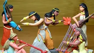 Ancient Egypt - girls-dancers - clay modeling