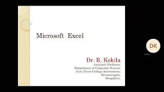 MS Excel Introduction Part 1