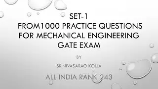GATE-2021 Exam | Mechanical Engineering | Practice SET-1 |