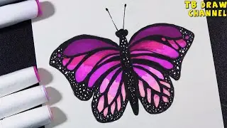 How to draw a butterfly step by step / Easy drawing for beginners