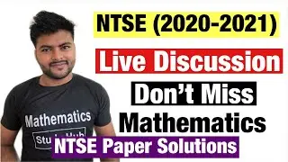 NTSE Stage 1 Paper Analysis | NTSE SAT 2020-21 Question Paper Solution, By Ashish Gupta