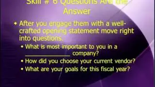 7 Skills of a Successful Sales Person - Skill #6 Questions are the Answers