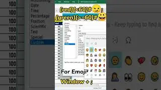 Format cell/ smile and saddy face /excel tips and Tricks #shorts
