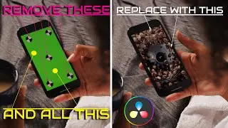 Green Screen Tracking Marker Removal - DaVinci Resolve 18 18.5 - On mobile screens or backgrounds