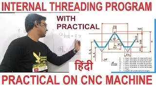 cnc programming || internal threading program || g76 threading program