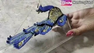 🦚beautifull glass bottle art🦚/diy Peacock bottle craft/#wastematerialcraft #youtubechannel