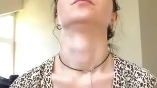 Beautiful Visible Neck Fetish Woman Adam's Apple 