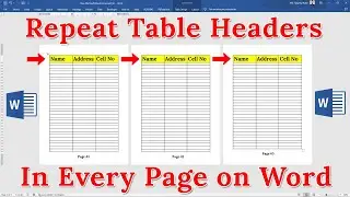 How To Repeat Table Headers In Every Page on Ms Word