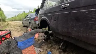 РЕМОНТ МАШИНЫ НА ЛЕСНОЙ ДОРОГЕ! ЗАМЕНА ПОЛУОСИ ЛАДА НИВА 4X4.