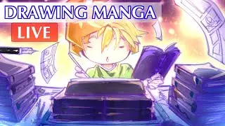 Drawing Late Night Manga Deadline Real Time | LIVE Drawing | Anime Manga Sketch