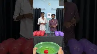 Put The Ball In Bucket With Pop Balloon Challenge #shorts