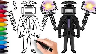 COMO DIBUJAR a UPGRADED LARGE TV MAN | Skibidi Toilet 77 (Part 3) - fácil y rápido dibujo