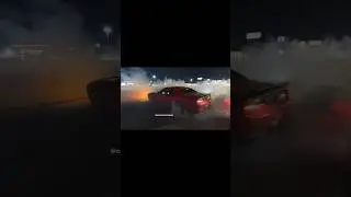 CHALLENGER Does INSANE Burnout and Donut Leaving Car Meet!