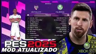 SAIU NOVO PES 2025 OFFLINE MOD ATUALIZADO XBOX 360 INCRÍVEL 🎮