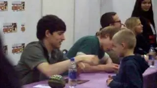 Colin Morgan and Bradley James signing at MCM expo