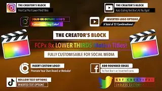 FCPx Social Media Lower Thirds Plugin VERSION 1 for Final Cut Pro X by The Creators Block