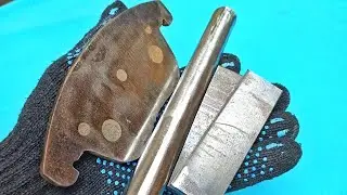 Brilliant idea from a brake pad, rebar and a piece of metal