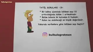 4. ve 5.sınıf tatil soruları -19-  @okulcu   #4sınıf #matematik