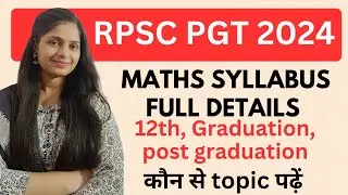 RPSC 1st grade pgt maths syllabus 2024 | rpsc 1st grade | rpsc tgt math 2024 | @gmt0