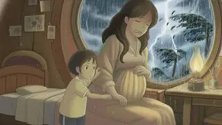 Pregnant Mom’s Contractions During Heavy Storm in Forest Treehouse 🤰⛈️🌴| Emotional Ghibli Story