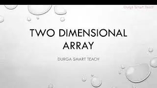 Two Dimensional Array with Example program