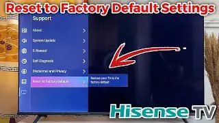 How to Reset Hisense Vidaa Smart TV Back to Factory Default Settings