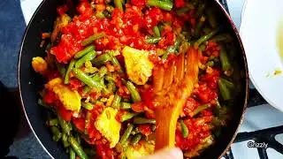 Куриное феле с спаржей.