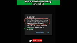 How to enable live streaming on youtube Live stream Eligibility youtube App 