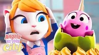 Baking a Dino Cake 🦖🍰 Talking Angela: In The City (Episode 4)