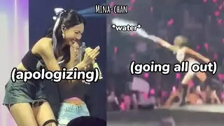 the difference between nayeon splashing water vs jihyo... 🤣