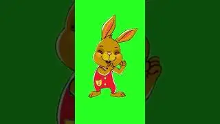 DANCING BUNNY Green Screen Video Chrome Key Animation Green Screen Corner Rabbit Joy Children Kids