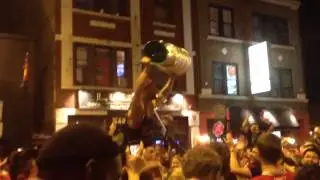 Crazy Blackhawks celebration.