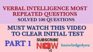 VERBAL INTELLIGENCE  MOST REPEATED SOLVED QUESTION PART 1 | SOLVED INTELLIGENCE QUESTIONS