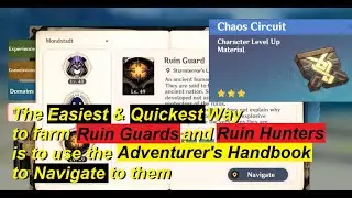 Quickest way to farm Ruin Guards Hunters for Chaos Circuits - Adventurers Handbook in Genshin Impact