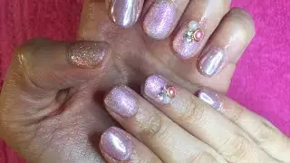 Uñas rosa gold de gel (cortitas) (Gel Nails)
