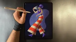 Selfie Lady 🤳🏼Character Illustration in Procreate