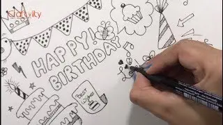 How to draw Birthday doodle | Easy Birthday Doodle | DIY Birthday Doodle