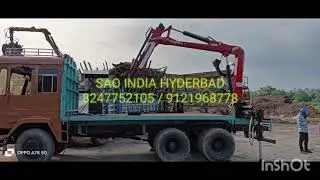 timber loader crane 360 rotation, wood log crane loader on lorry truck Made in 🇮🇳