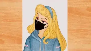 Disney Princess – Aurora With Mask |  Disney Princess Drawing | prenses aurora nasıl çizilir