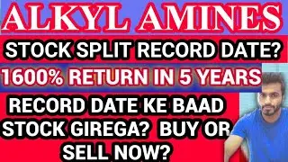 ALKYL AMINES STOCK SPLIT CALCULATION AND RECORD DATE _ ALKYL AMINES SHARE LATEST NEWS _ ALKYL TARGET