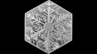 10 oz Elemetal Hexagonal Silver Snowflake