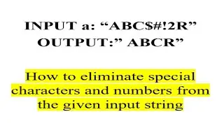 How To Eliminate Alphanumeric Characters In The Given String