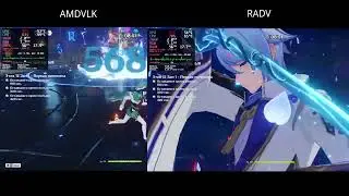 AMDVLK vs RADV in Genshin Impact 2.7 (AMD RADEON RX 6500 XT)
